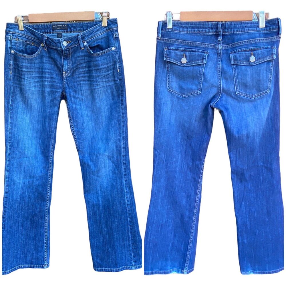 Vintage Banana Republic Sz 29/8 Short 34x30 Jeans Low Rise Bootcut Y2K 00s